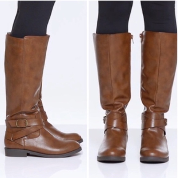 Macy's Shoes - Stylish Flat Buckled Ankle Knee High Riding Boots